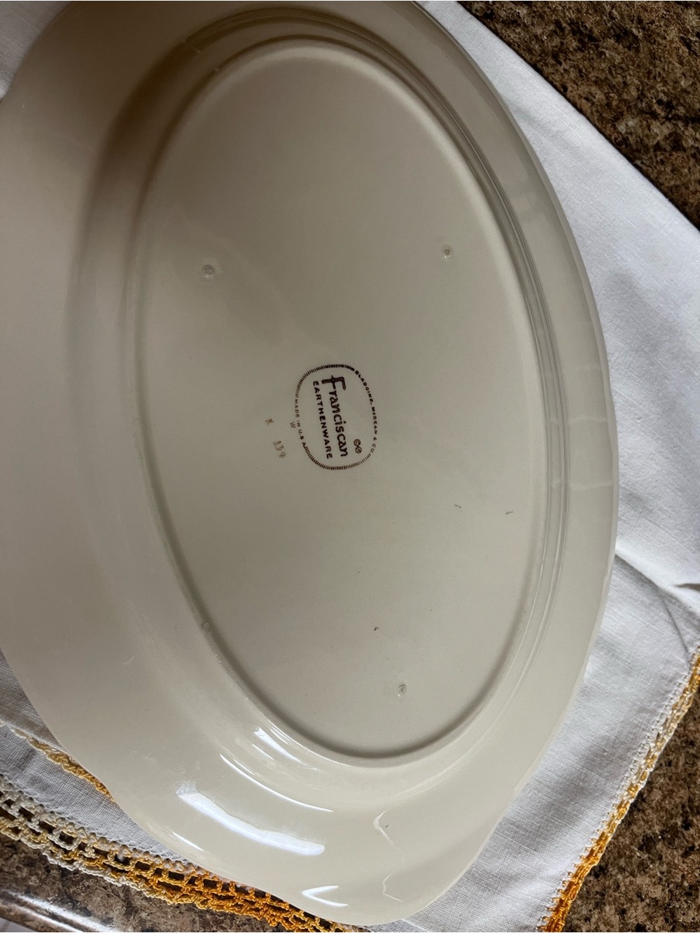 Franciscan Earthenware Apple Hand-Painted Ceramic Serving Platter - Picture 3 of 6